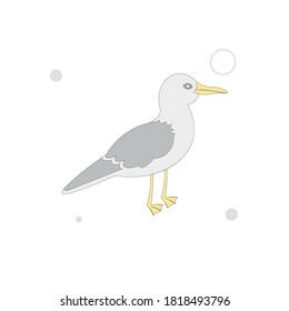 gull vector flat illustration on white background