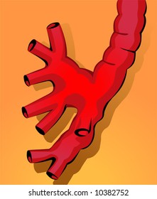  gullet in brown background	