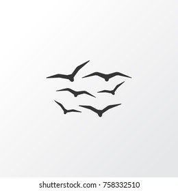 Gulls Icon Symbol. Premium Quality Isolated Seagull Element In Trendy Style.