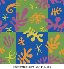Gulls Vector image harmonious pattern of colorful abstract shapes. Modern geometric background. Simple and creative textile, wrapping paper, wallpaper creation.