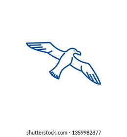 Gull,seagull line icon concept. Gull,seagull flat  vector symbol, sign, outline illustration.