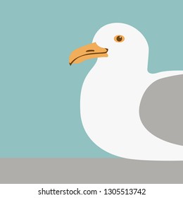 gull,vector illustration ,flat style, profile view