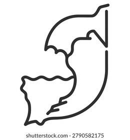 gulp outline icon vector on white background 