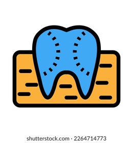 Gum anatomy icon line isolated on white background. Black flat thin icon on modern outline style. Linear symbol and editable stroke. Simple and pixel perfect stroke vector illustration.