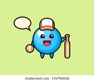 Kugelkarikatur als Baseballspieler