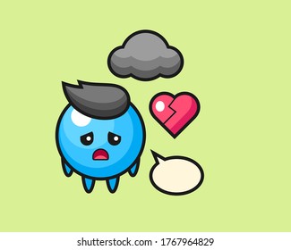 Gum ball cartoon is broken heart