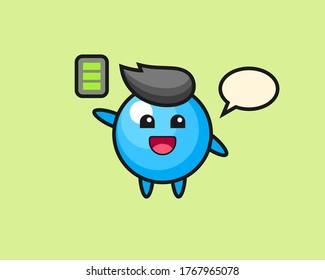 Gum ball cartoon with energetic gesture