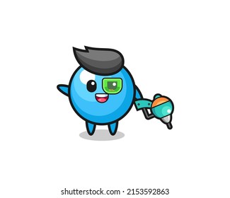 gum ball cartoon as future warrior mascot , cute design