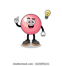gum ball cartoon with get an idea pose , character design