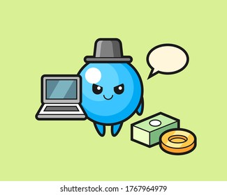 Gum ball cartoon as a hacker