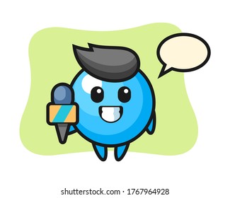 Gum ball cartoon as a news reporter