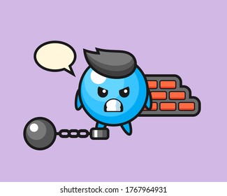Gum ball cartoon as a prisoner