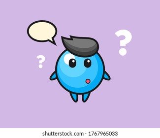 Gum ball cartoon with the question mark