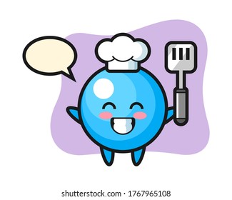 Gum ball chef cartoon is cooking