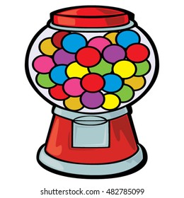 Gum Ball Machine Cartoon Stock Vector (Royalty Free) 482785099 ...