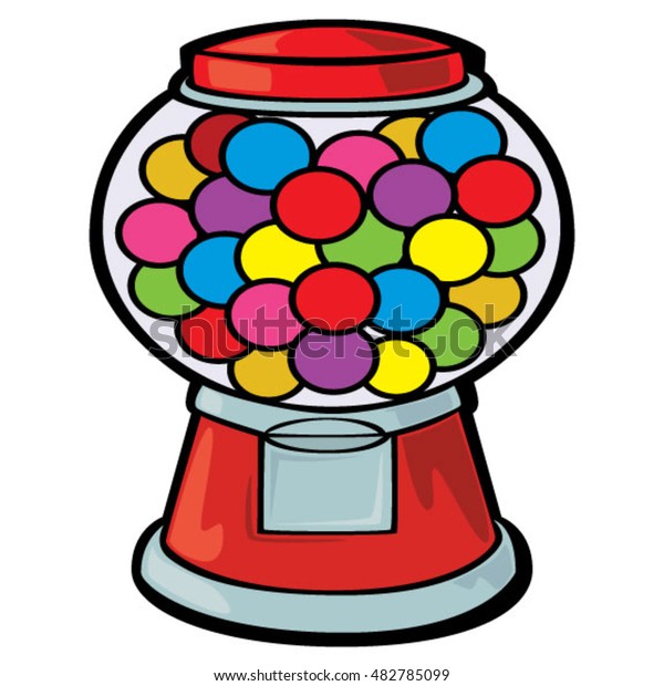 Gum Ball Machine Cartoon Stock Vector (Royalty Free) 482785099 ...