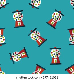 Gum ball Machine flat icon,eps10 seamless pattern background
