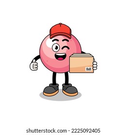 gum ball mascot cartoon as an courier , character design