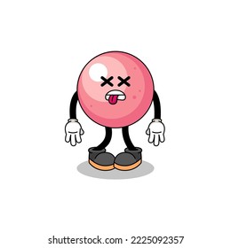 gum ball mascot illustration is dead , character design