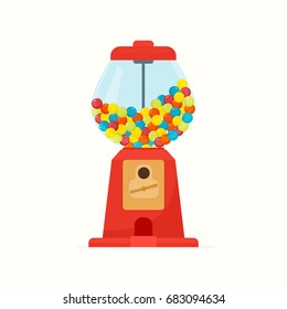 Gum ball vending machine. dispenser with gumball. Vector illustration isolated on white background