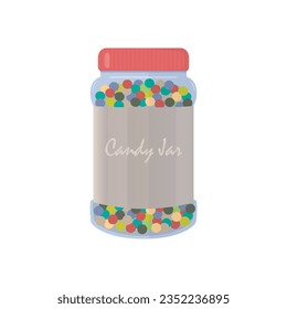Gum balls in candy jar design vector flat modern isolated illustration