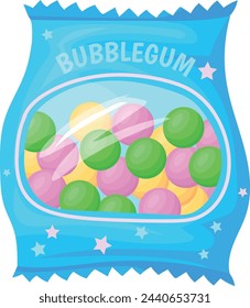 Gum balls pack cartoon icon. Colorful candy isolated on white background