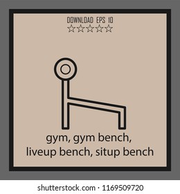 gum, gum bench, liveup bench, situp bench  vector icon