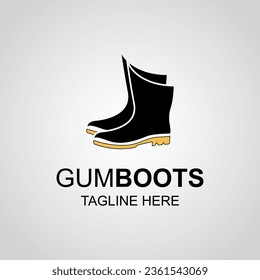 Gum Boots Logo Design Template. Waterproof Shoes Logo.