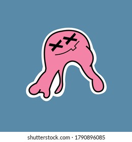 Icono de vector de caracteres de goma para pegatina e ilustración