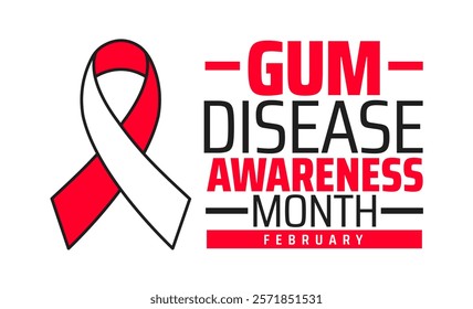 Gum Disease Awareness Month background banner or poster design template. observed every year in February. Holiday concept. Use to any Template, card, poster, placard, template.