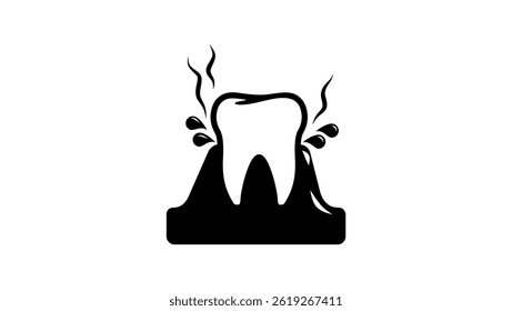 Gum disease, black isolated silhouette