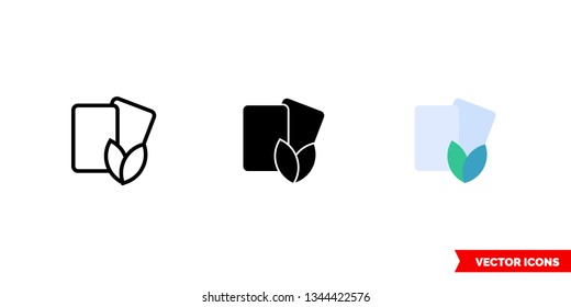 Gum icon of 3 types: color, black and white, outline. Isolated vector sign symbol.