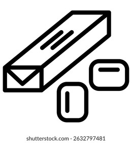 Gum Icon Black and white outline vector