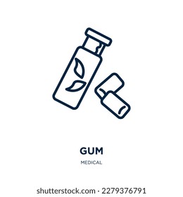 gum icon from medical collection. Thin linear gum, cartoon, mouth outline icon isolated on white background. Line vector gum sign, symbol for web and mobile
