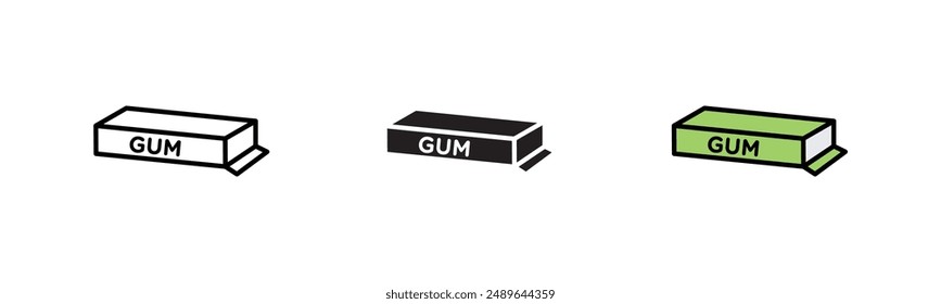 gum icon outline and fill colored collection. gum icon isolated on white background. gum trendy illustration