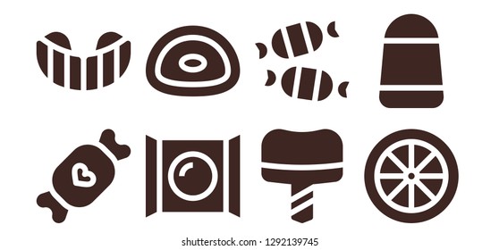  gum icon set. 8 filled gum icons. Simple modern icons about  - Candy, Gum shield, Gummy, Dental implant
