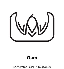 Gum icon vector isolated on white background, Gum transparent sign , line and outline elements in linear style