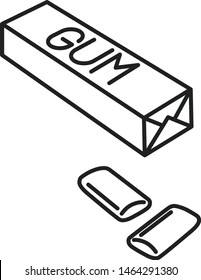 Gum Icon, Vector Line Illustration
