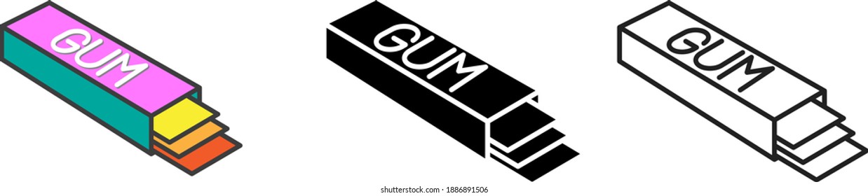 Gum icon, vector line illustration	
