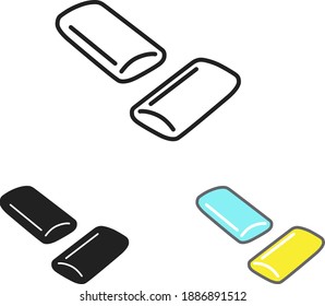 Gum Icon, Vector Line Illustration	
