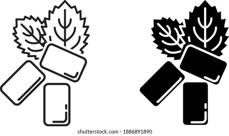 Gum icon, vector line illustration	
