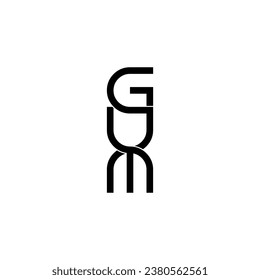 diseño del logotipo del monograma de la letra inicial de gum