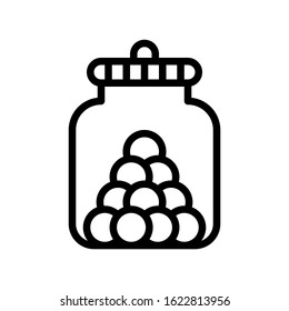 gum jar related sweet and candy vectors in lineal style,