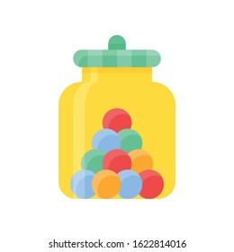 gum jar related sweet and candy vectors in flat designs,