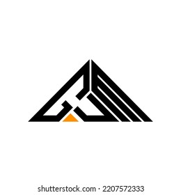 GUM letter logo creative design with vector graphic, GUM simple and modern logo in triangle shape.