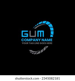 GUM Brief Logo kreatives Design mit Vektorgrafik, GUM einfach und modern Logo. GUM luxuriöses Alphabet-Design  