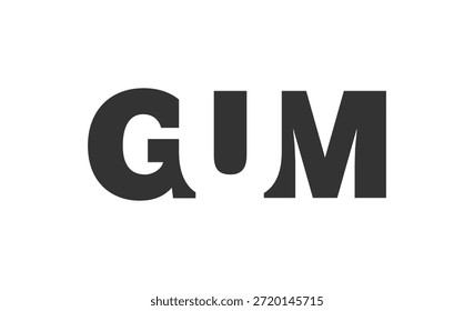 GUM logo design. Initial letter G U M bold font style for tech startups, consulting, corporate branding. Creative company name, headlines typography identity, trendy logotype. Vector illustration.