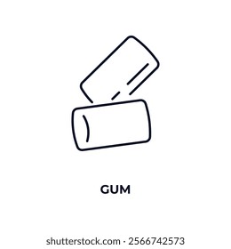 gum outline icon. Linear vector from health and medical concept. Thin line gum icon isolated on white background