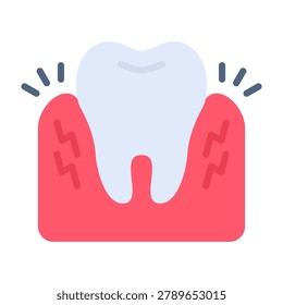 Gum Pain Icon Flat Design Vector Illustration
