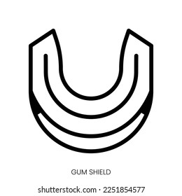 gum shield icon. Line Art Style Design Isolated On White Background